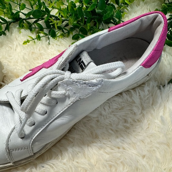 MLN Leather Sneakers Pink Star Sneakers Size 9 - Picture 9 of 9